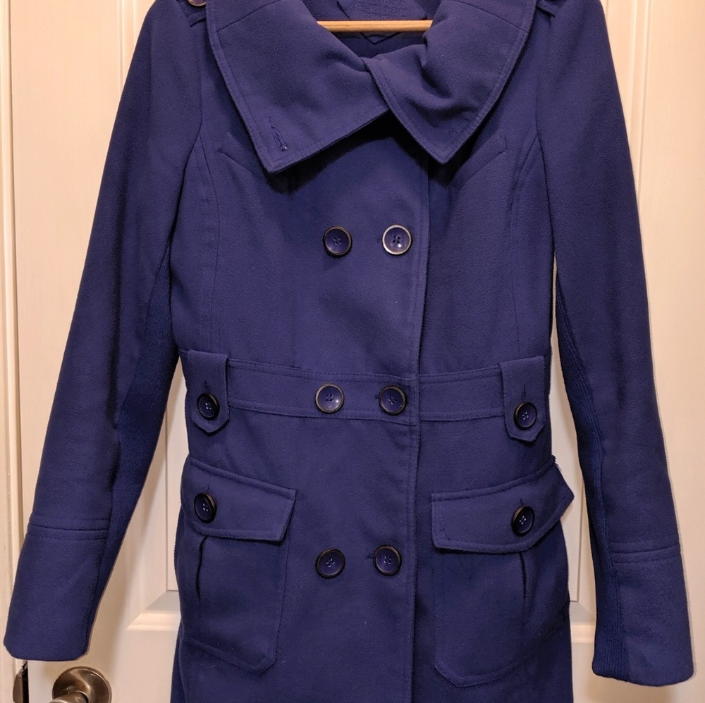 Jou Jou Ladies Double Breasted Wool Peacoat M - Picture 8 of 8